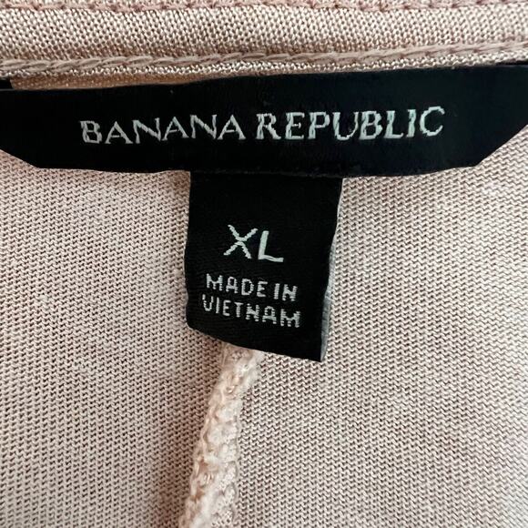 Banana Republic Womens Knit Blouse XL Blush Pink Pullover Shirred Bell Cuffs - Picture 4 of 5